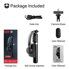 Q08 Bluetooth-Compatible Handheld Stabilizer with Extendable Selfie Stick